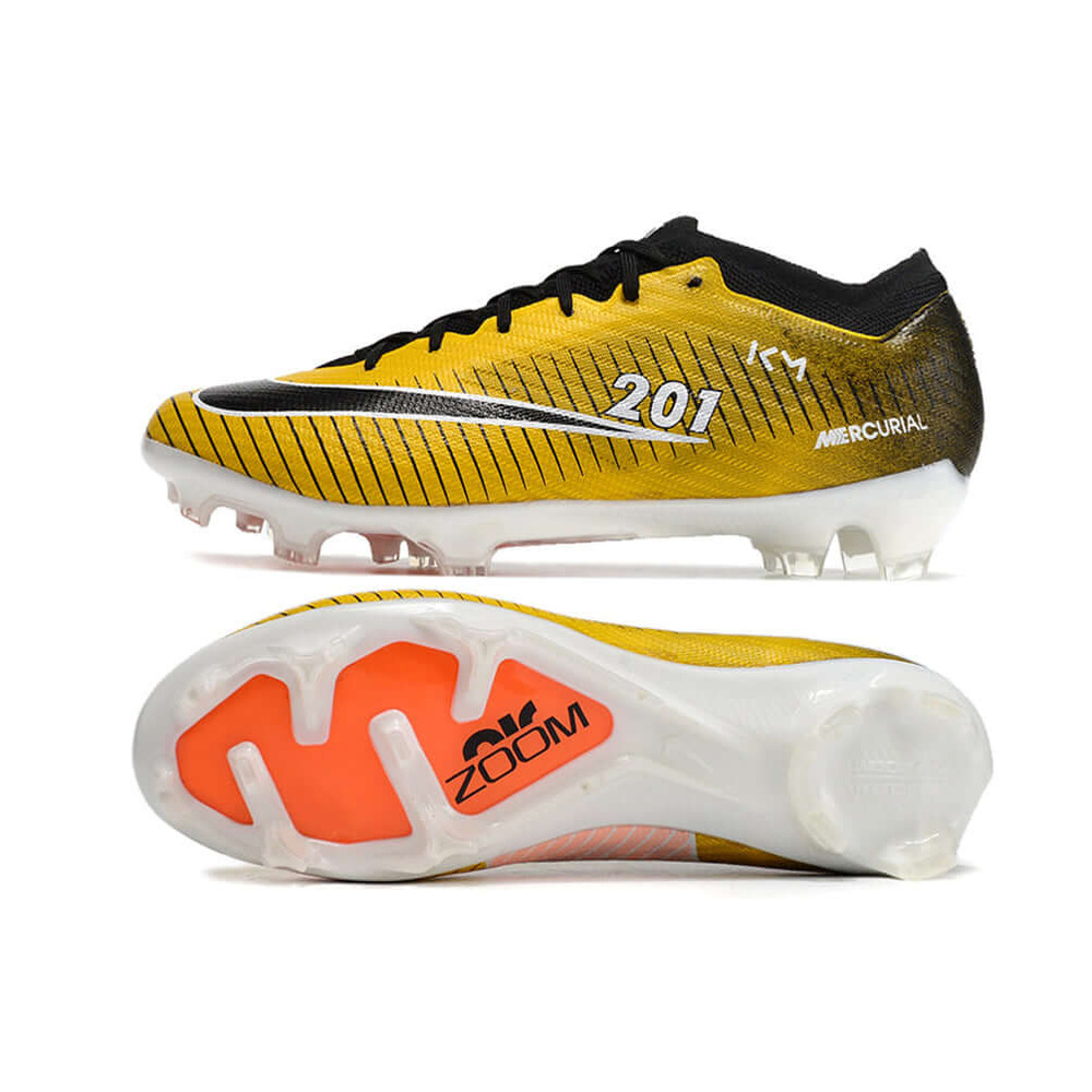 Chuteira Campo Nike Air Zoom Mercurial Vapor 15 Elite FG Amarelo e Preto 