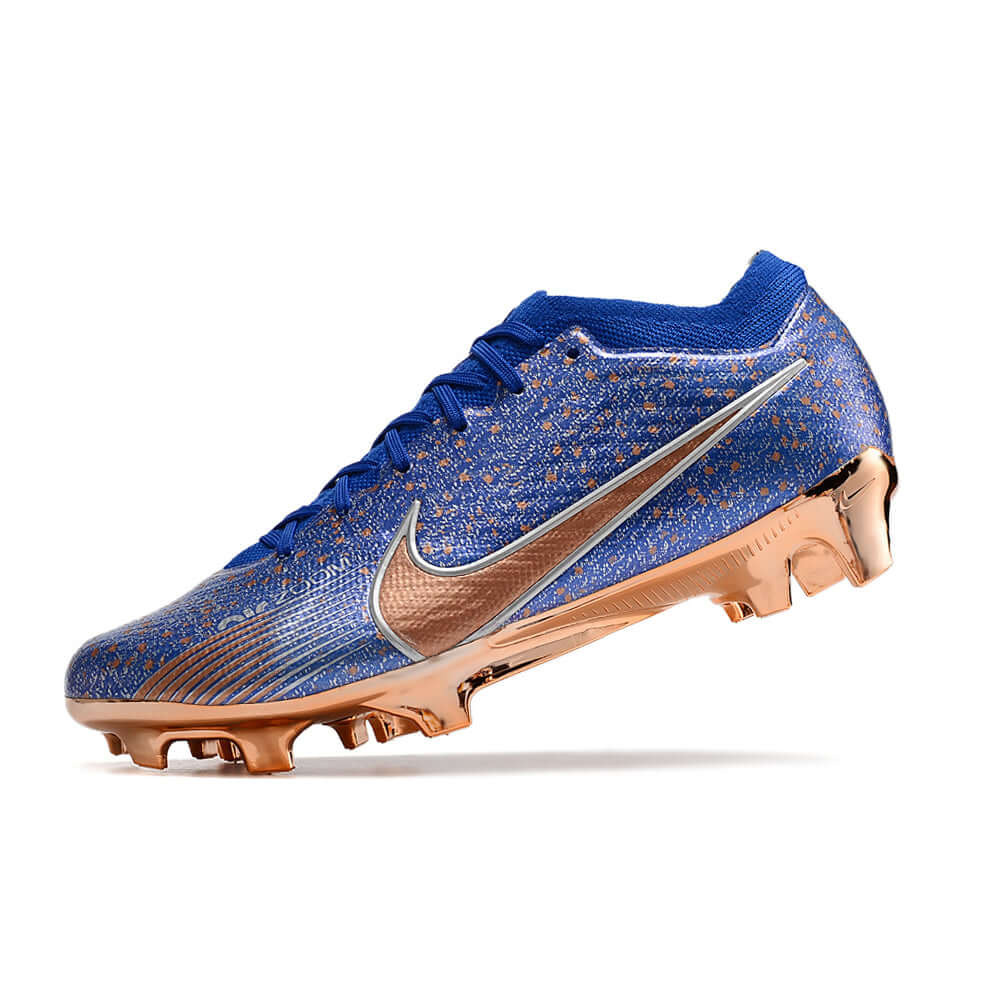 Chuteira Campo Nike Air Zoom Mercurial Vapor 15 Elite FG Azul e Cobre
