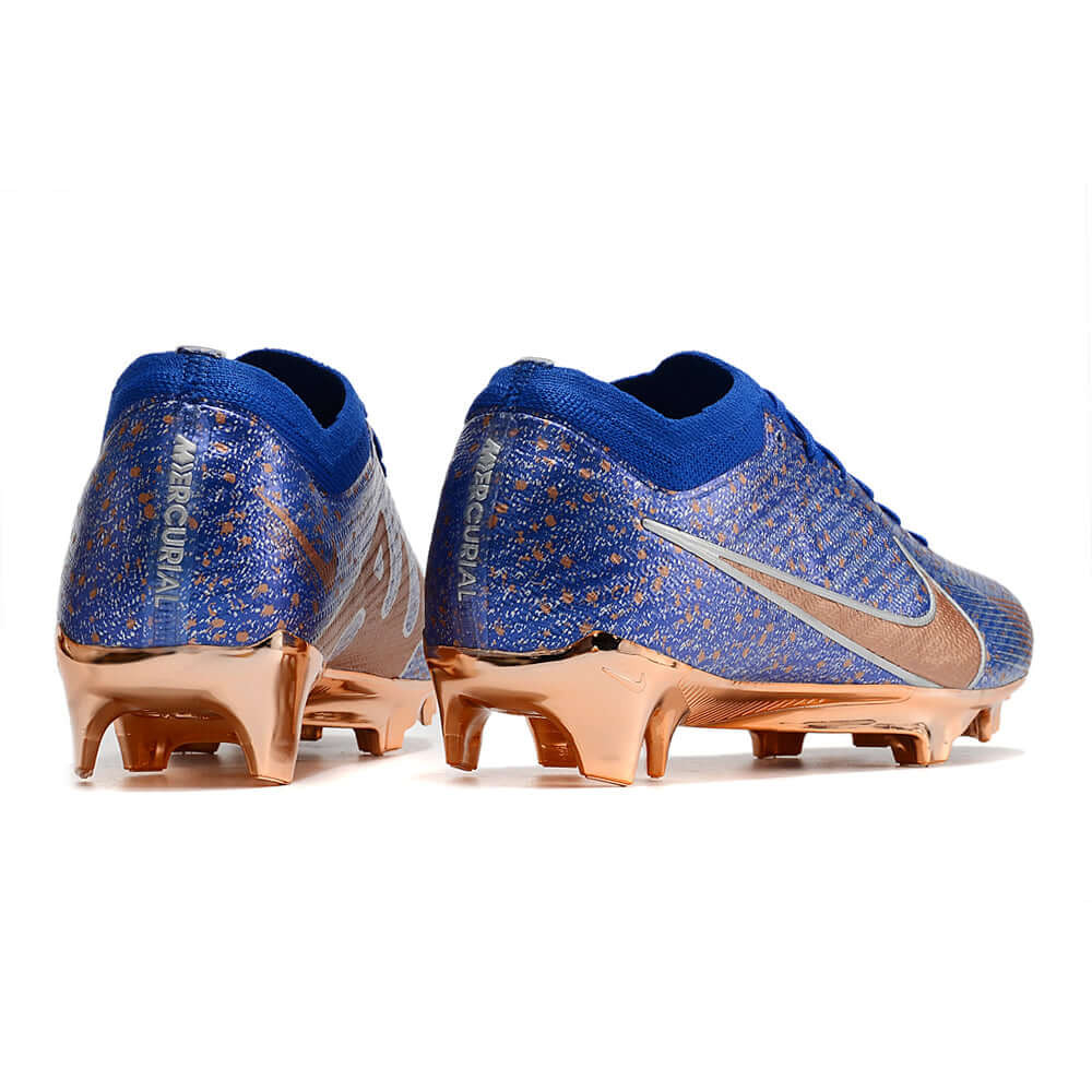 Chuteira Campo Nike Air Zoom Mercurial Vapor 15 Elite FG Azul e Cobre
