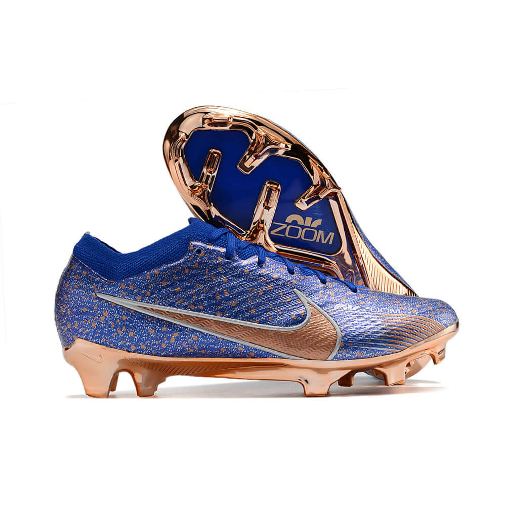 Chuteira Campo Nike Air Zoom Mercurial Vapor 15 Elite FG Azul e Cobre