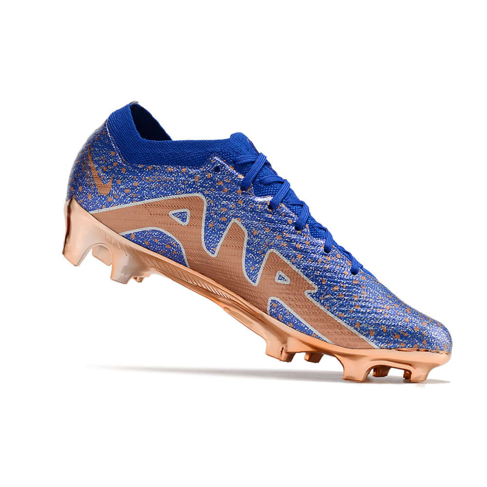 Chuteira Campo Nike Air Zoom Mercurial Vapor 15 Elite FG Azul e Cobre