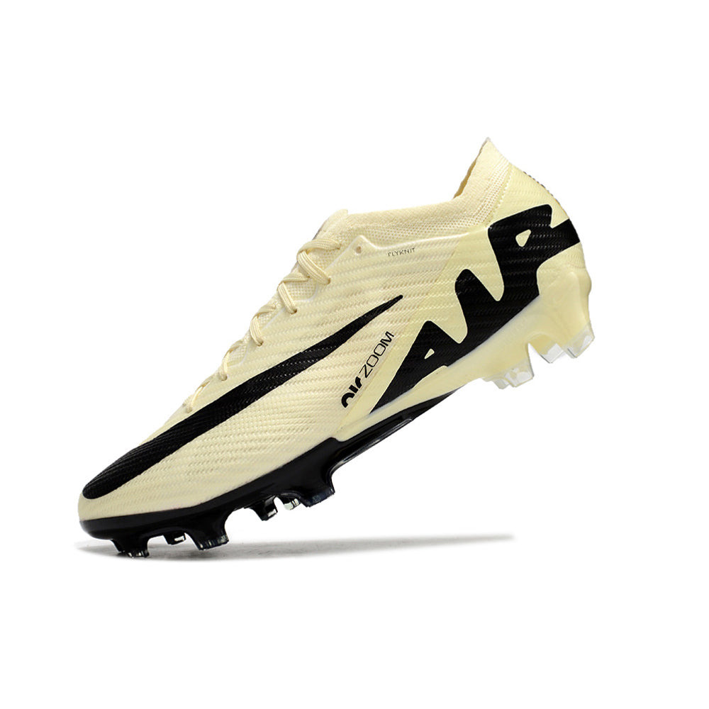 Chuteira Campo Nike Air Zoom Mercurial Vapor 15 Elite FG Bege e Preta 