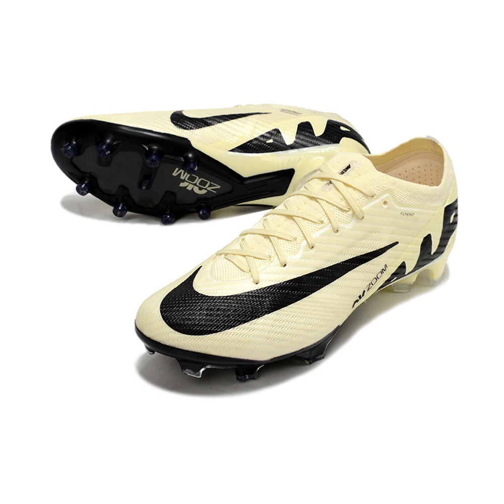 Chuteira Campo Nike Air Zoom Mercurial Vapor 15 Elite FG Bege e Preta 