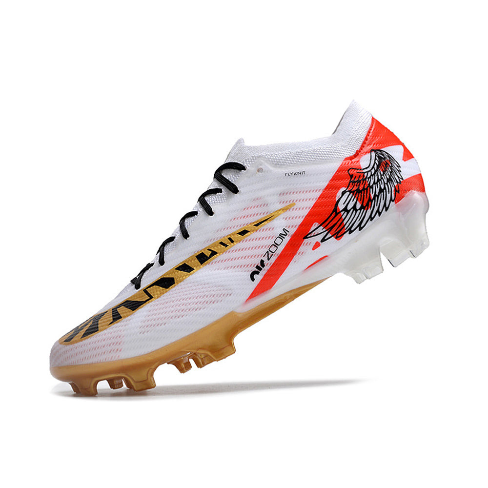 Chuteira Campo Nike Air Zoom Mercurial Vapor 15 Elite FG Branca e Dourada