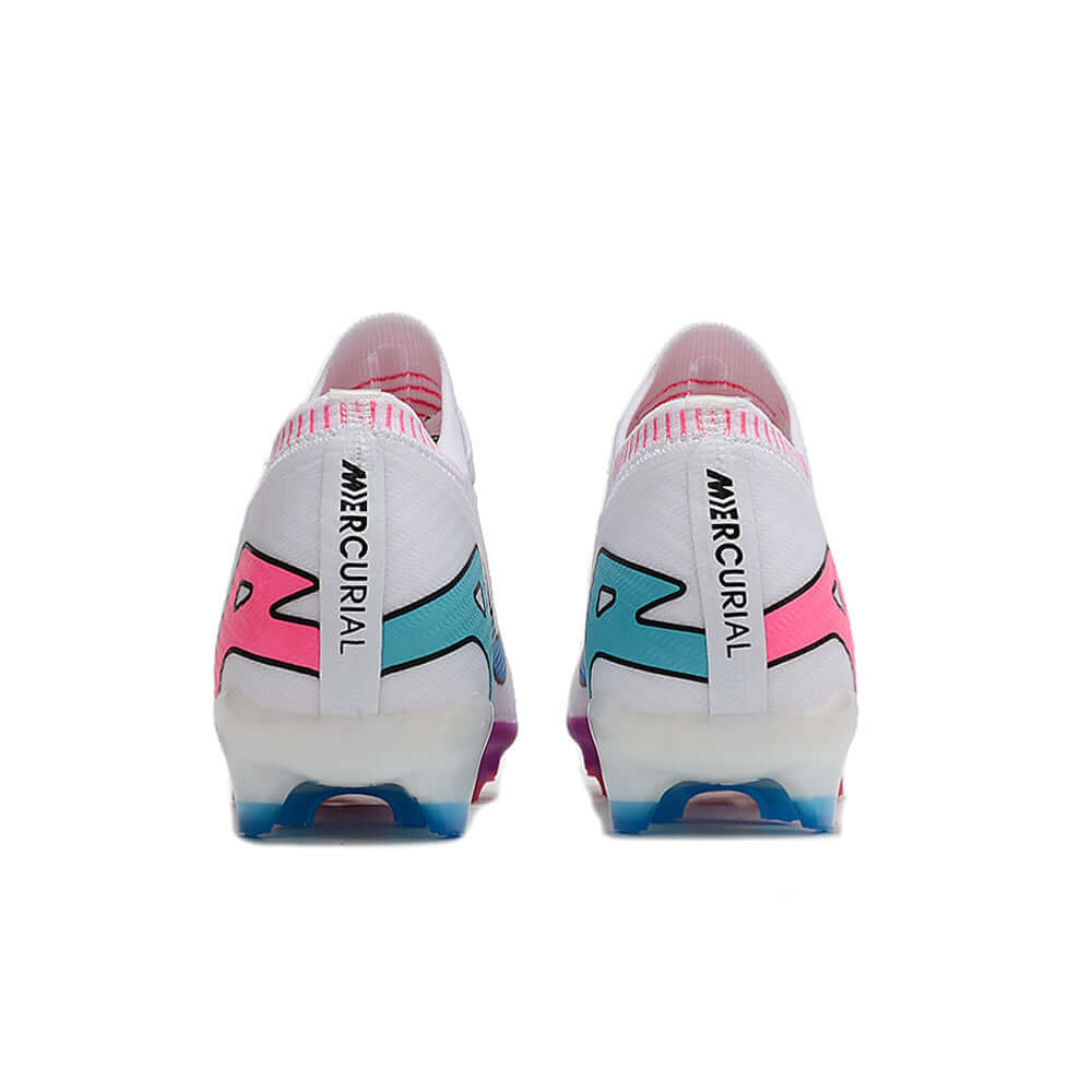 Chuteira Campo Nike Air Zoom Mercurial Vapor 15 Elite FG Branca, Roxo e Rosa
