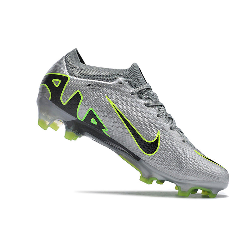 Chuteira Campo Nike Air Zoom Mercurial Vapor 15 Elite FG Cinza e Verde