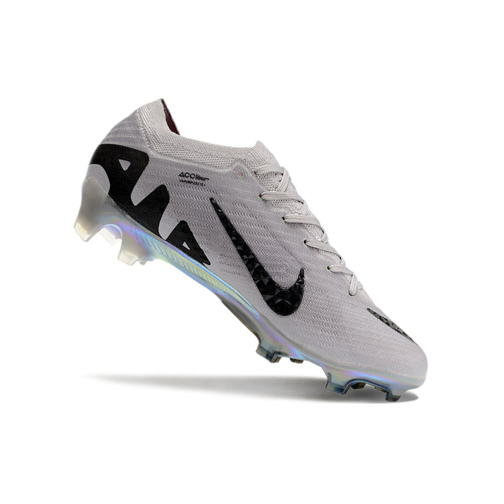 Chuteira Campo Nike Air Zoom Mercurial Vapor 15 Elite FG Prata e Preta 
