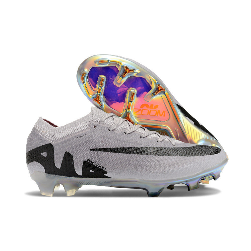 Chuteira Campo Nike Air Zoom Mercurial Vapor 15 Elite FG Prata e Preta 