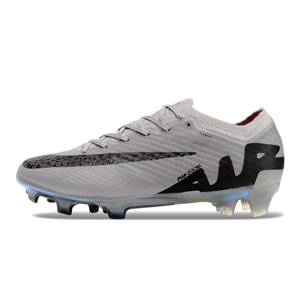 Chuteira Campo Nike Air Zoom Mercurial Vapor 15 Elite FG Prata e Preta 