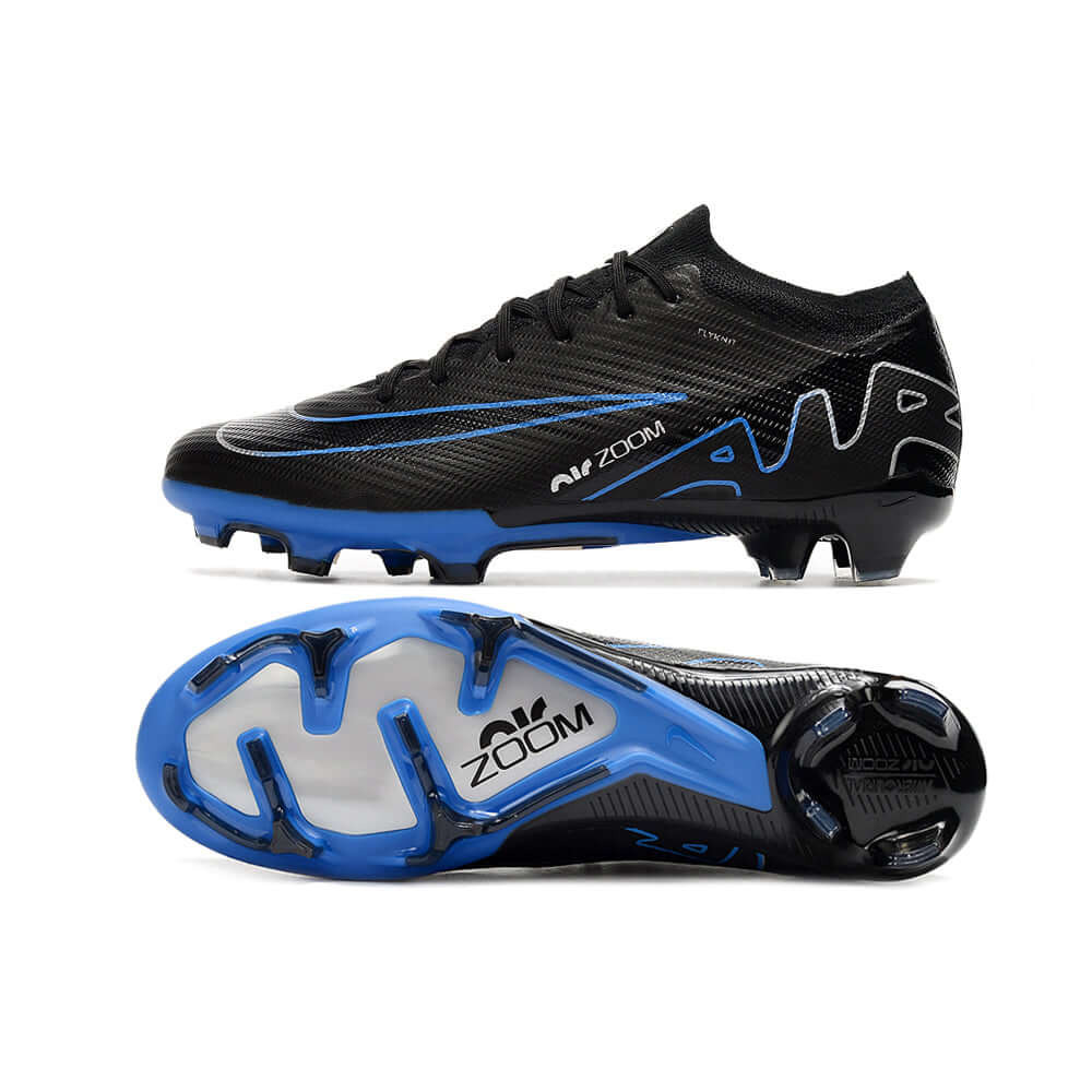 Chuteira Campo Nike Air Zoom Mercurial Vapor 15 Elite FG Preta e Azul 