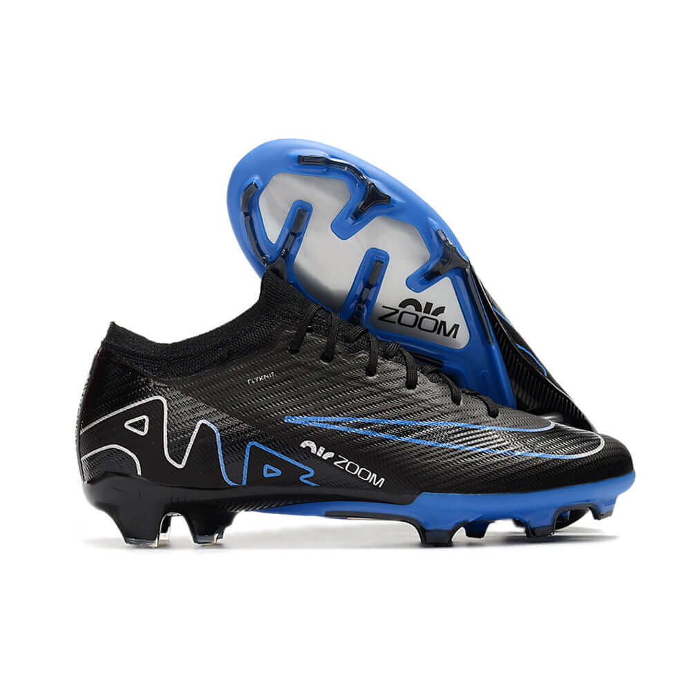 Chuteira Campo Nike Air Zoom Mercurial Vapor 15 Elite FG Preta e Azul 