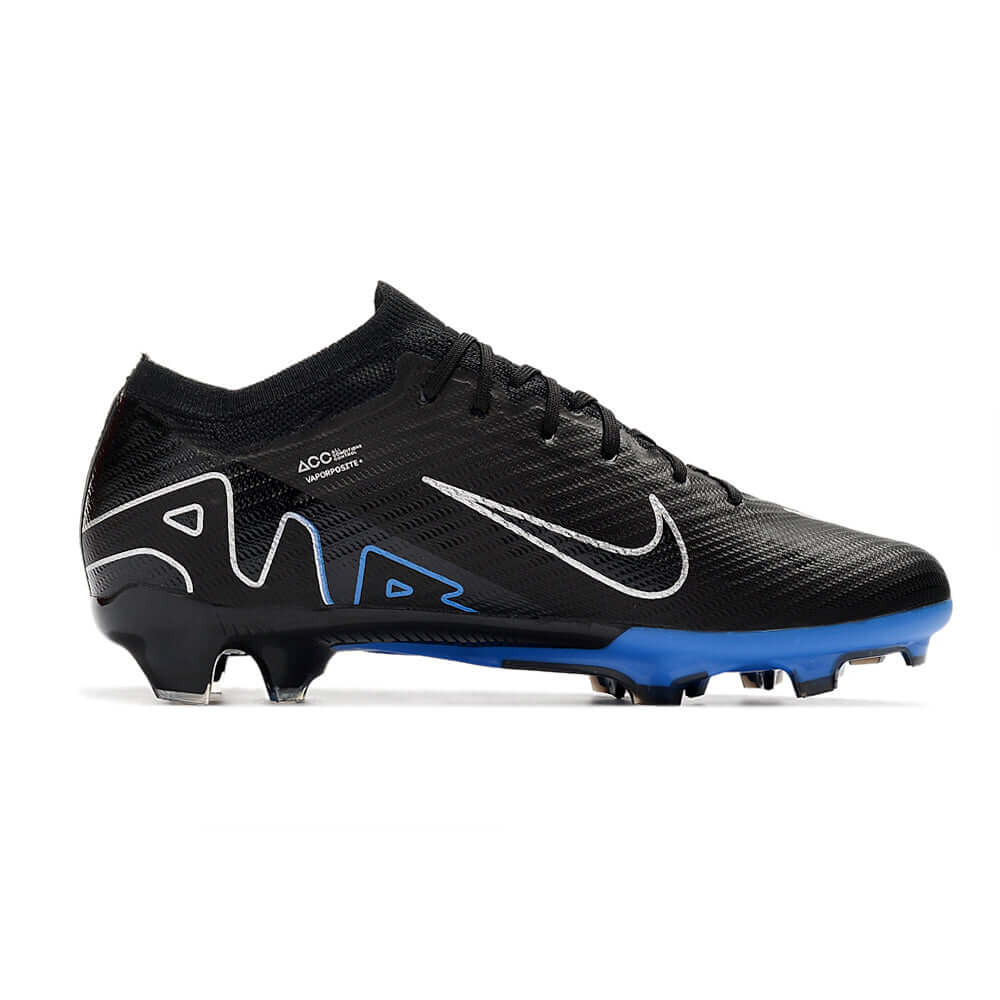 Chuteira Campo Nike Air Zoom Mercurial Vapor 15 Elite FG Preta e Azul 
