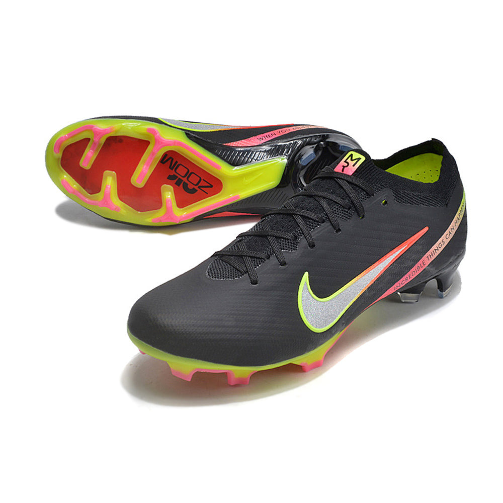 Chuteira Campo Nike Air Zoom Mercurial Vapor 15 Elite FG Preta e Colorida