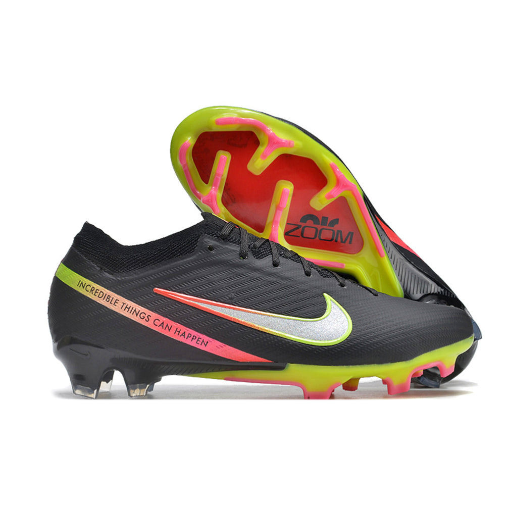 Chuteira Campo Nike Air Zoom Mercurial Vapor 15 Elite FG Preta e Colorida