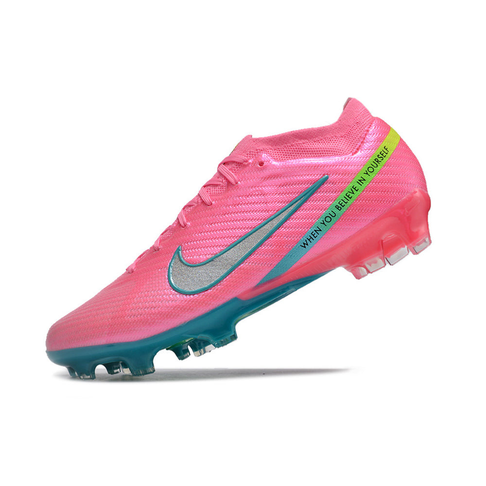 Chuteira Campo Nike Air Zoom Mercurial Vapor 15 Elite FG Rosa e Azul