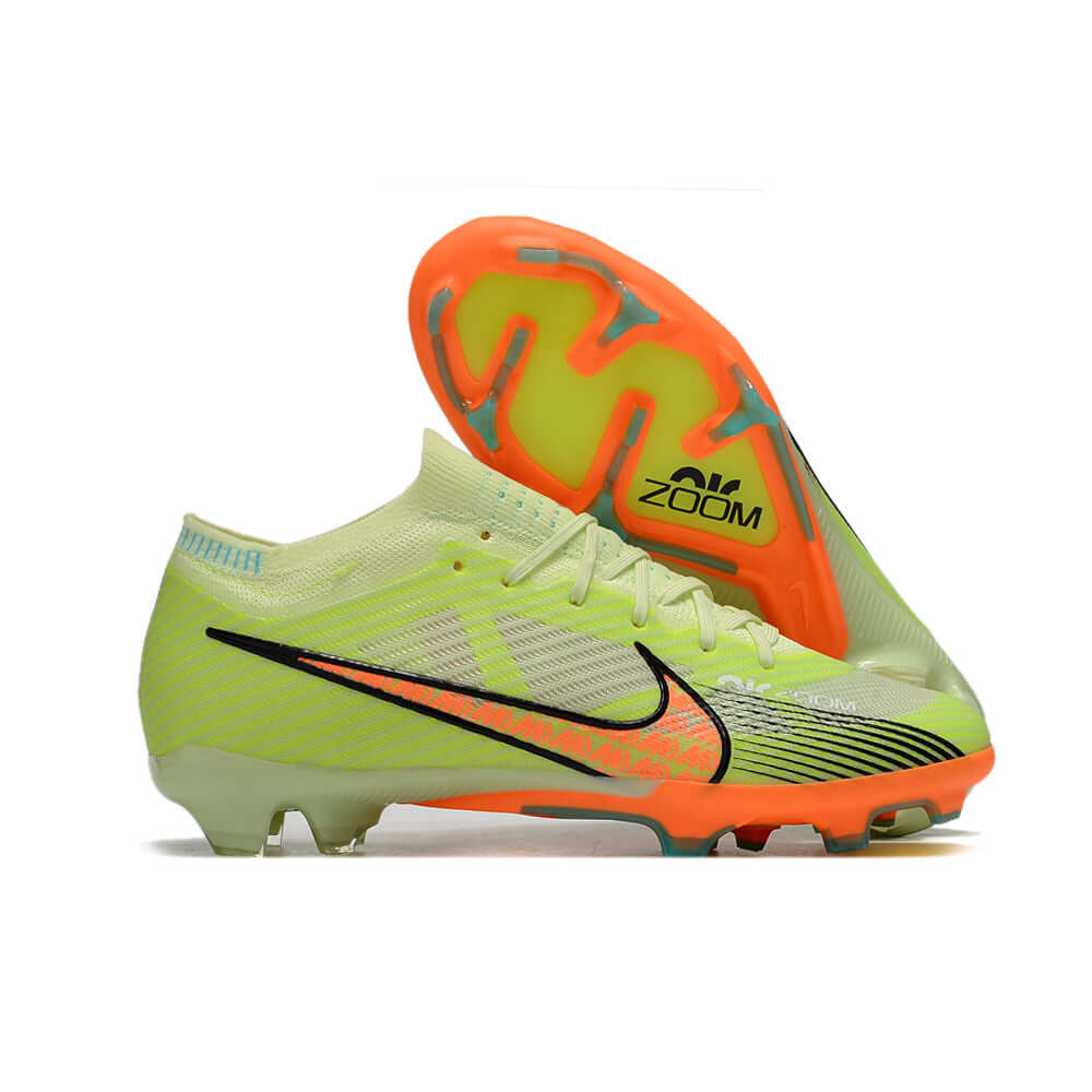 Chuteira Campo Nike Air Zoom Mercurial Vapor 15 Elite FG Verde e Laranja