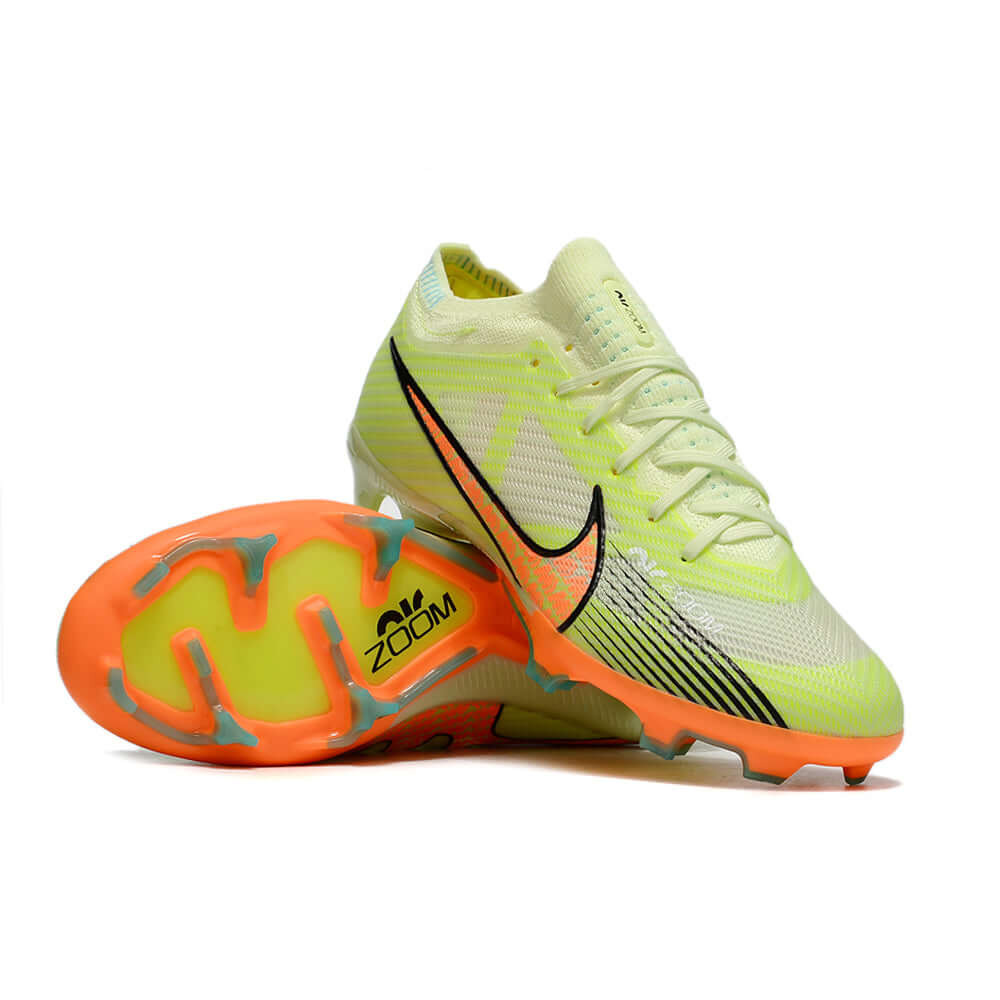 Chuteira Campo Nike Air Zoom Mercurial Vapor 15 Elite FG Verde e Laranja