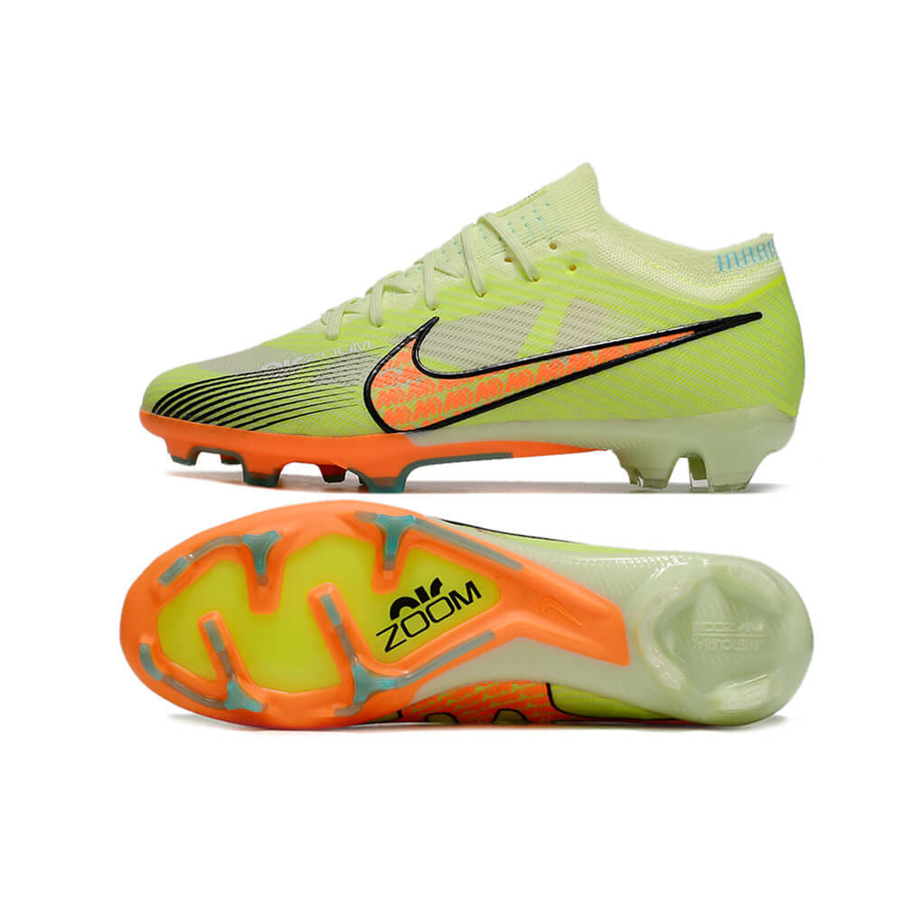 Chuteira Campo Nike Air Zoom Mercurial Vapor 15 Elite FG Verde e Laranja