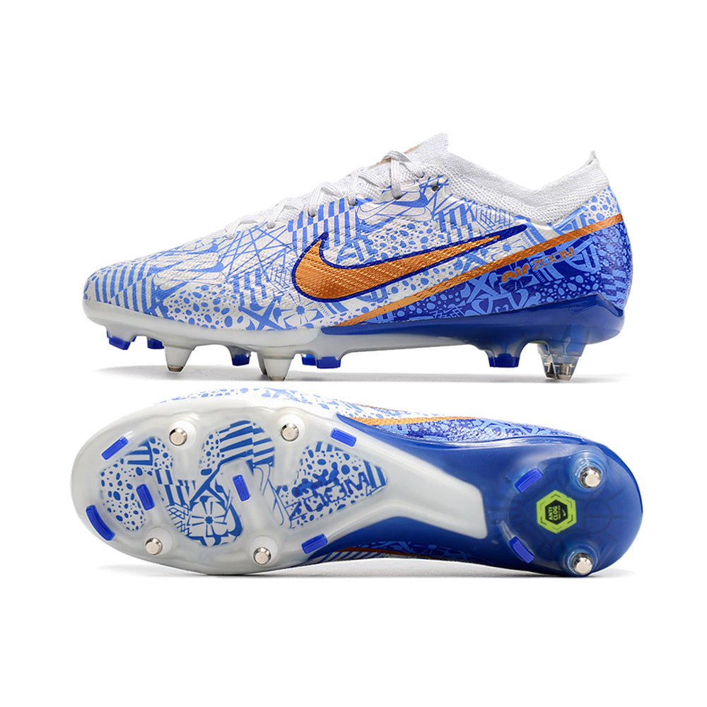 Chuteira Campo Nike Air Zoom Mercurial Vapor 15 Elite Ponta de Aluminio Azul 