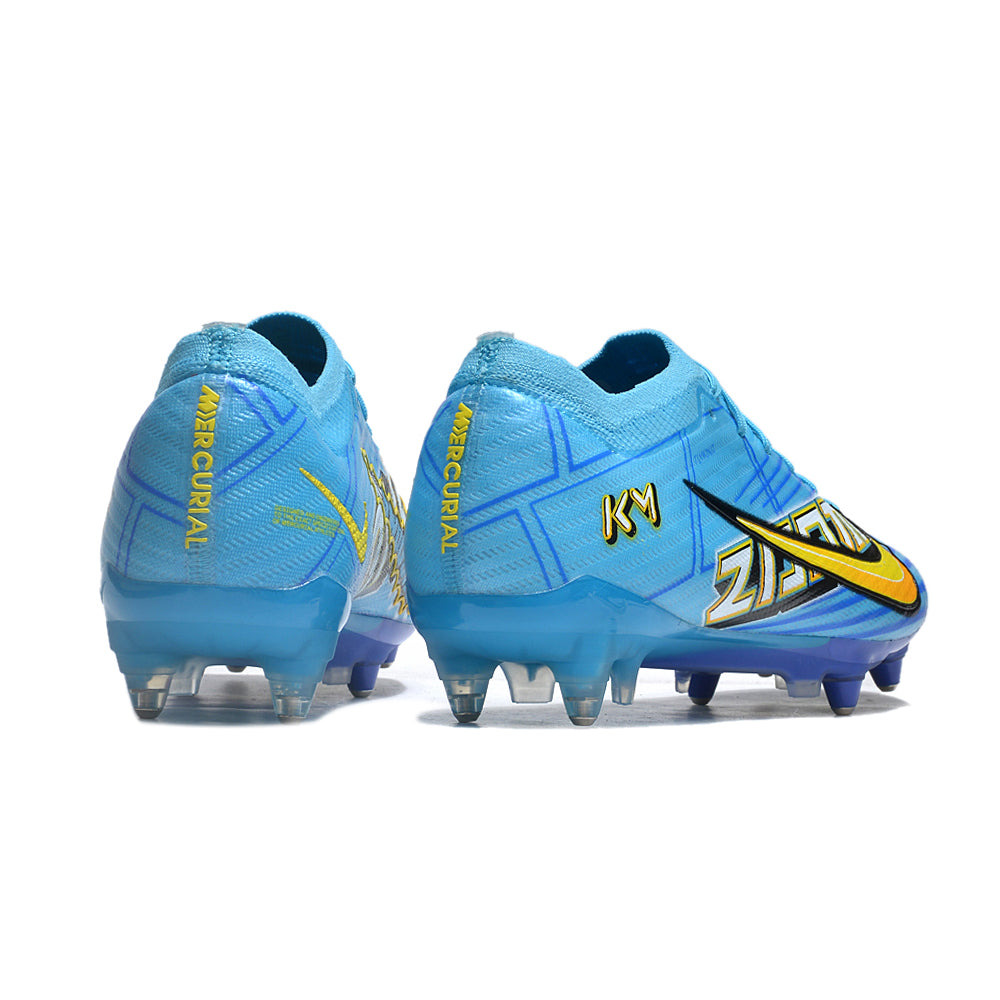 Chuteira Campo Nike Air Zoom Mercurial Vapor 15 Elite Ponta de Aluminio Azul 