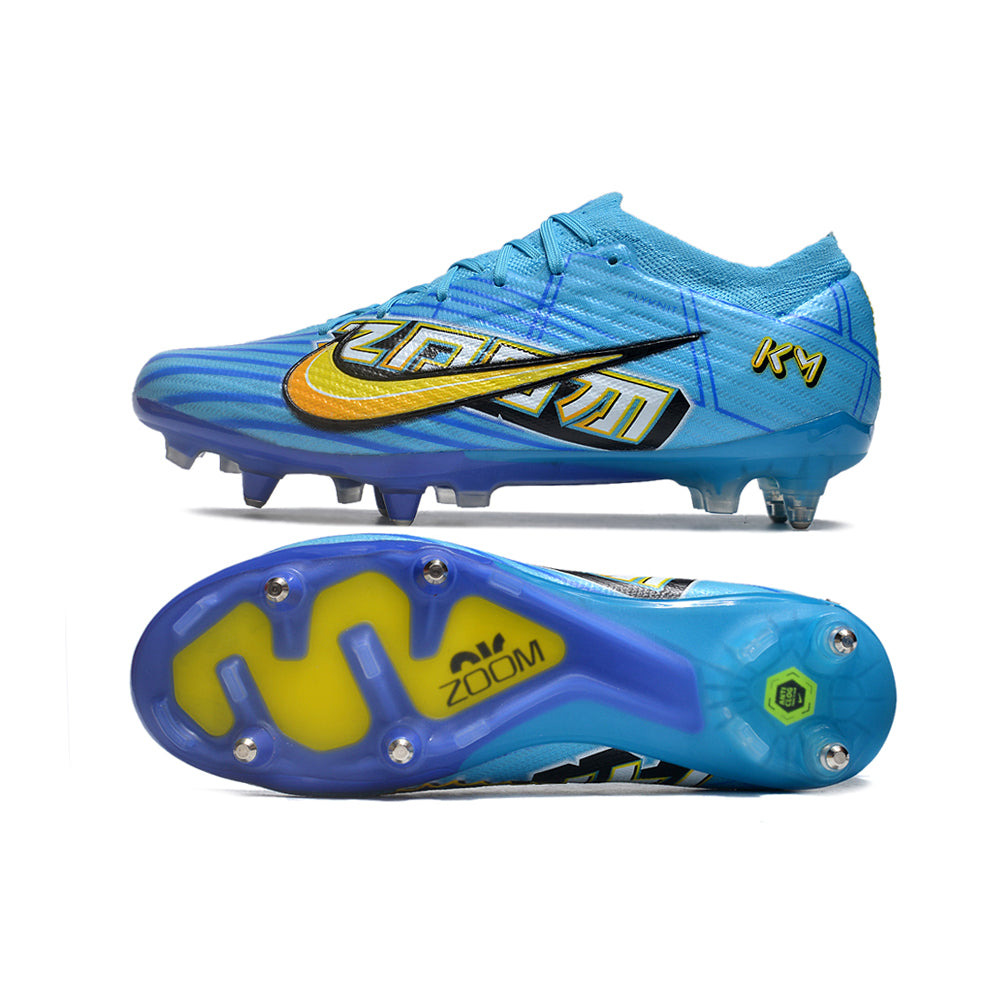 Chuteira Campo Nike Air Zoom Mercurial Vapor 15 Elite Ponta de Aluminio Azul 
