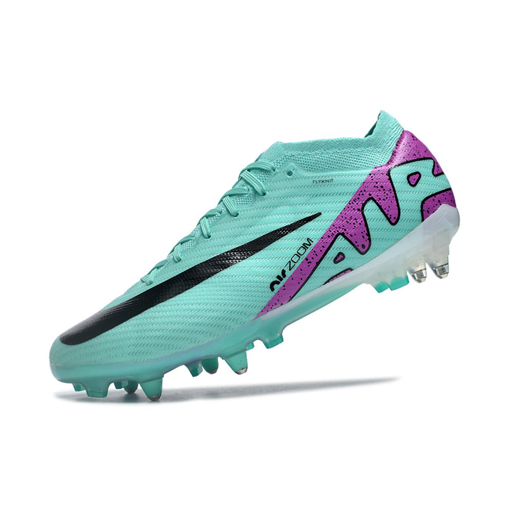 Chuteira Campo Nike Air Zoom Mercurial Vapor 15 Elite Ponta de Aluminio Azul e Roxa 