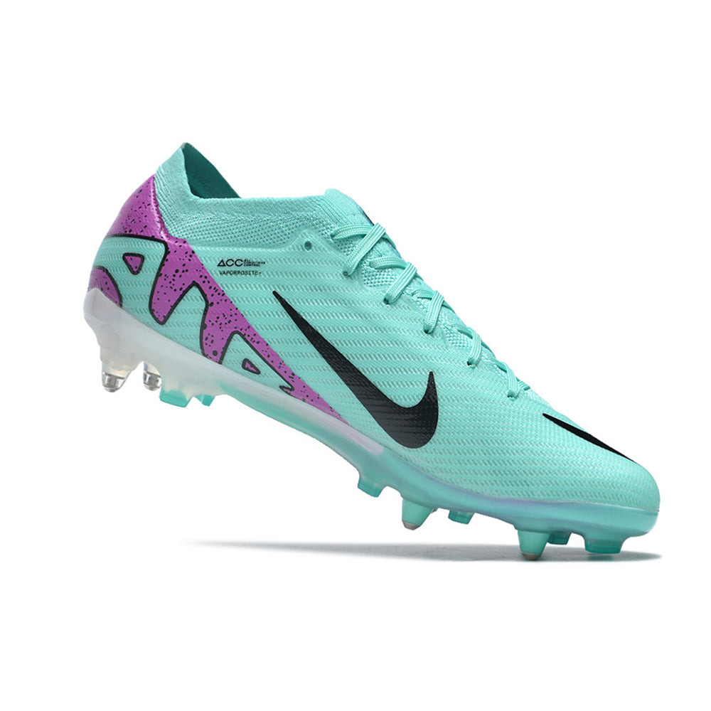 Chuteira Campo Nike Air Zoom Mercurial Vapor 15 Elite Ponta de Aluminio Azul e Roxa 