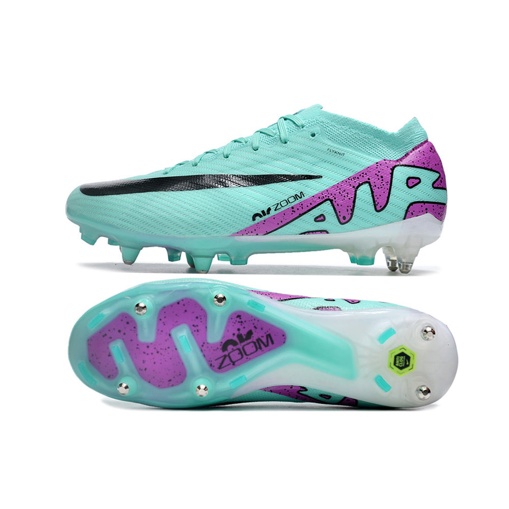 Chuteira Campo Nike Air Zoom Mercurial Vapor 15 Elite Ponta de Aluminio Azul e Roxa 