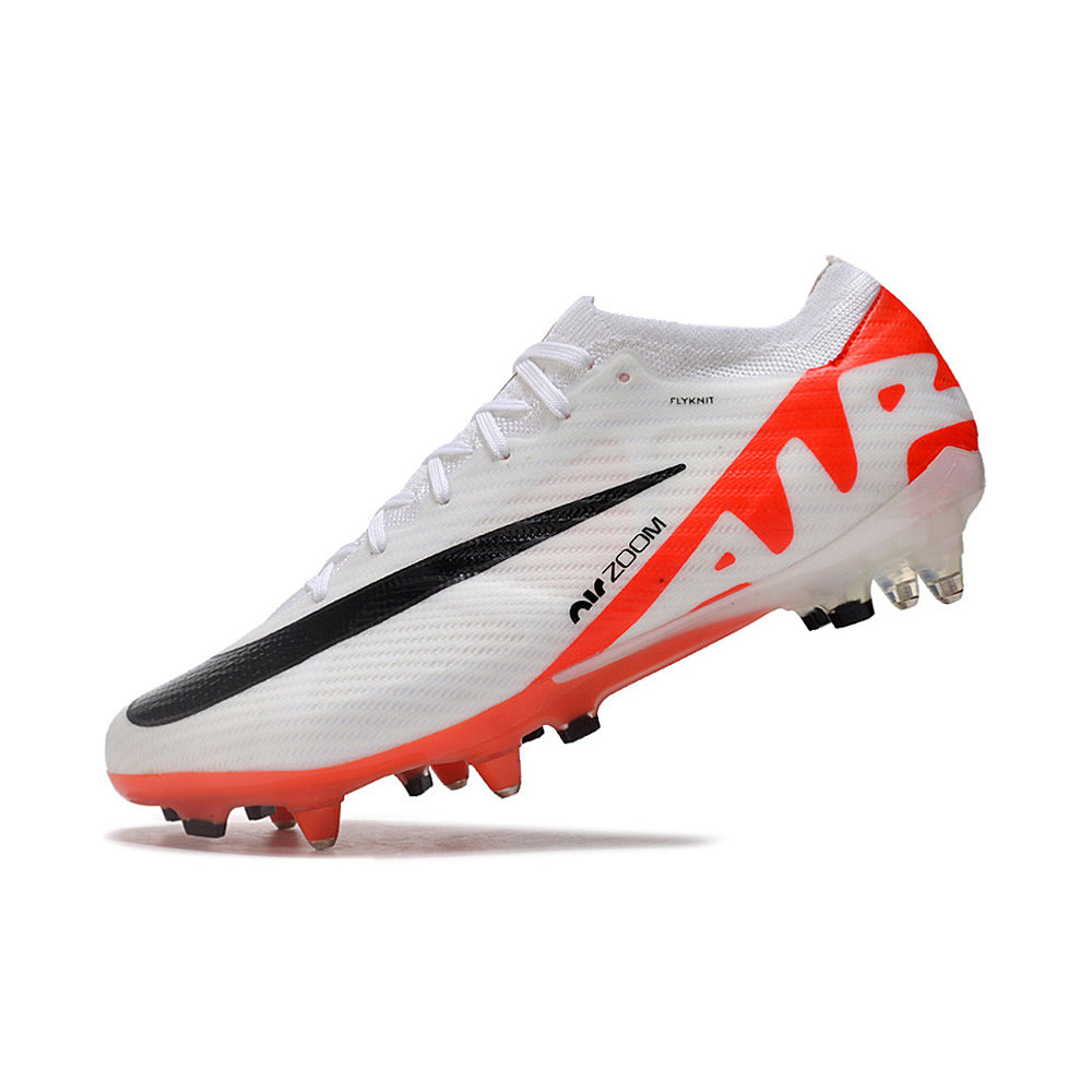 Chuteira Campo Nike Air Zoom Mercurial Vapor 15 Elite Ponta de Aluminio Branca e Laranja 