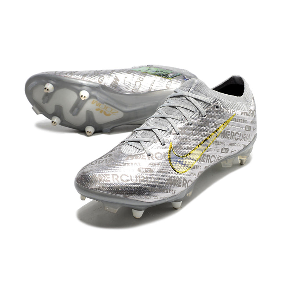 Chuteira Campo Nike Air Zoom Mercurial Vapor 15 Elite Ponta de Aluminio Prata 
