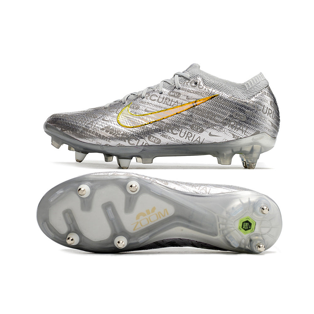Chuteira Campo Nike Air Zoom Mercurial Vapor 15 Elite Ponta de Aluminio Prata 