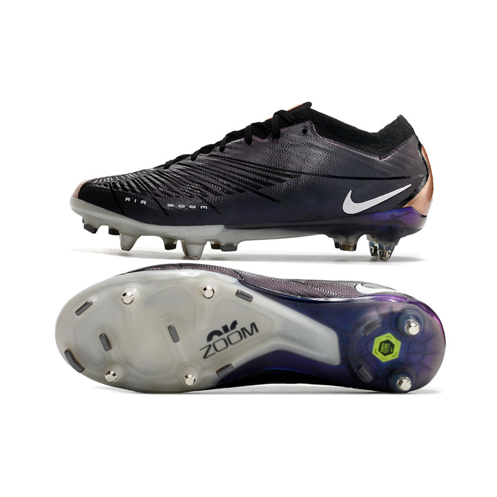Chuteira Campo Nike Air Zoom Mercurial Vapor 15 Elite Ponta de Aluminio Preta e Cobre 