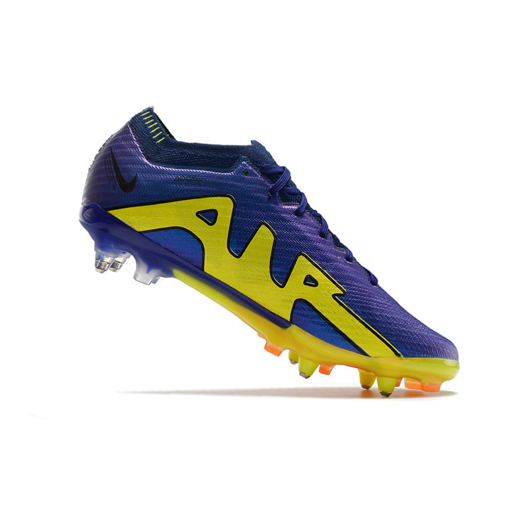 Chuteira Campo Nike Air Zoom Mercurial Vapor 15 Elite Ponta de Aluminio Roxa e Amarela