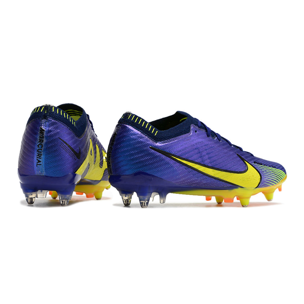 Chuteira Campo Nike Air Zoom Mercurial Vapor 15 Elite Ponta de Aluminio Roxa e Amarela