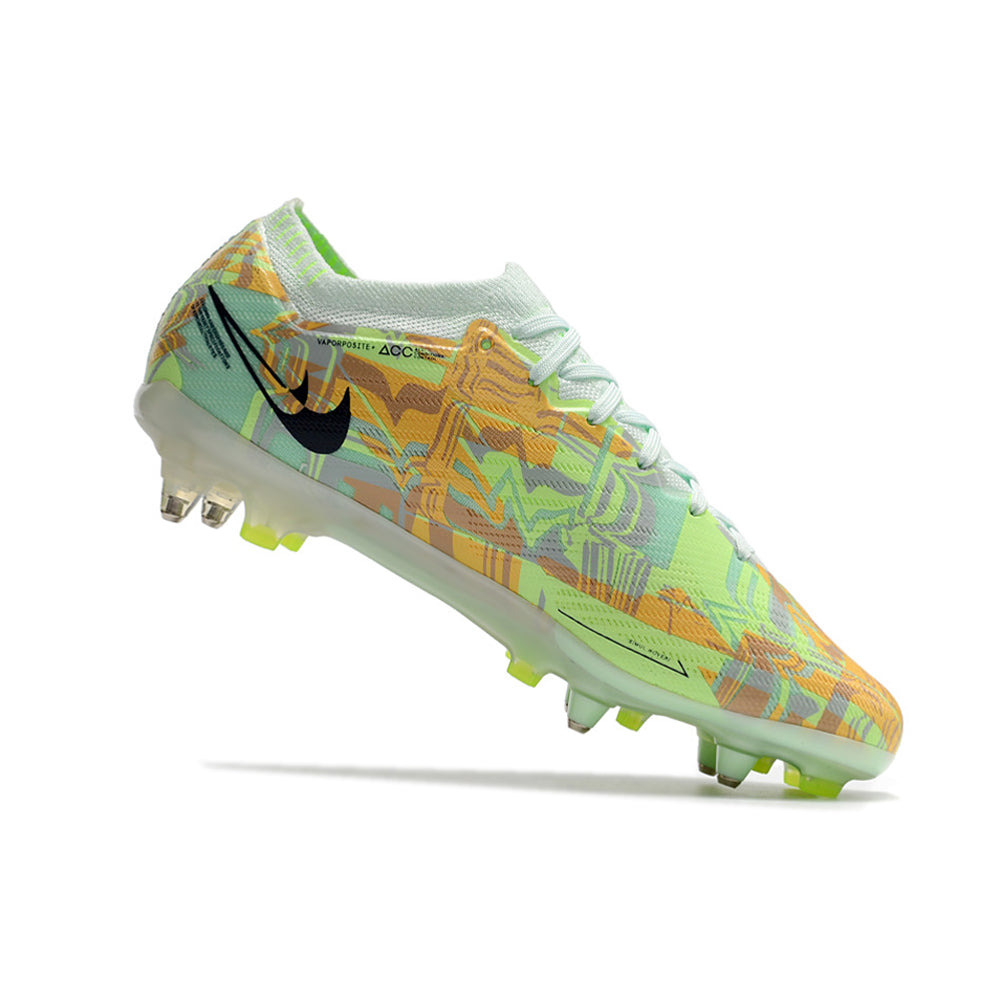 Chuteira Campo Nike Air Zoom Mercurial Vapor 15 Elite Ponta de Aluminio Verde 