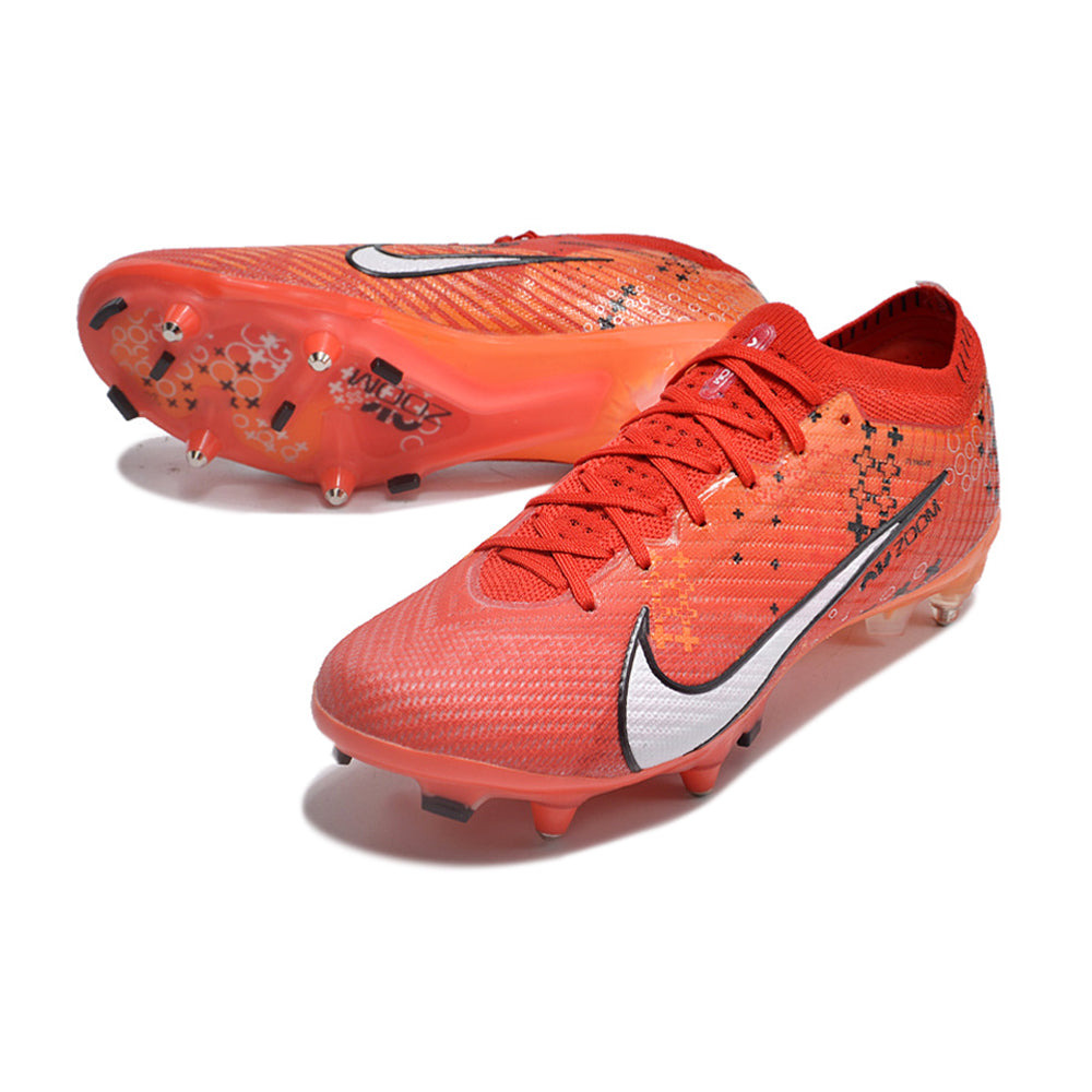 Chuteira Campo Nike Air Zoom Mercurial Vapor 15 Elite Ponta de Aluminio Vermelha 