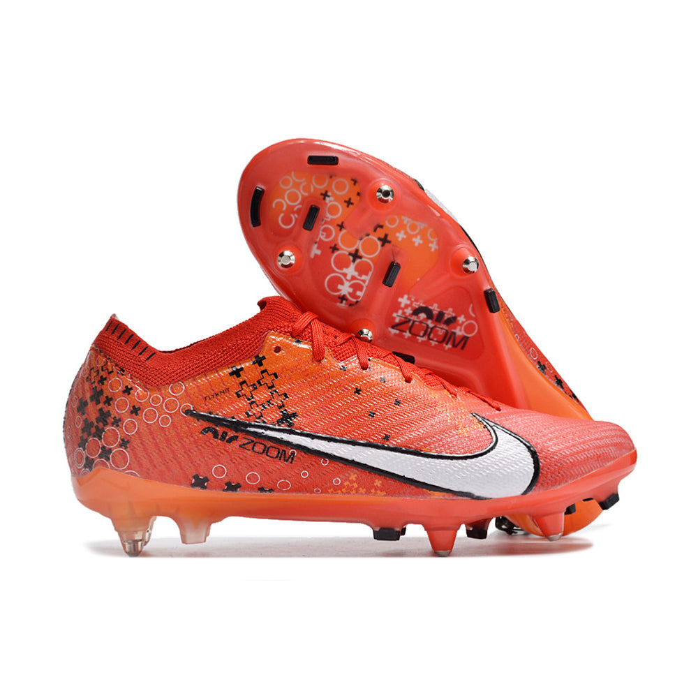 Chuteira Campo Nike Air Zoom Mercurial Vapor 15 Elite Ponta de Aluminio Vermelha 