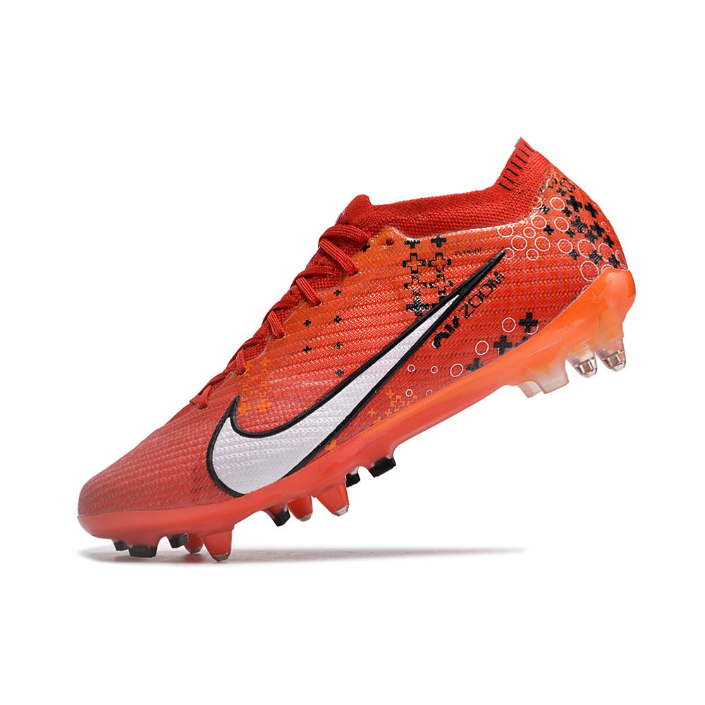 Chuteira Campo Nike Air Zoom Mercurial Vapor 15 Elite Ponta de Aluminio Vermelha 