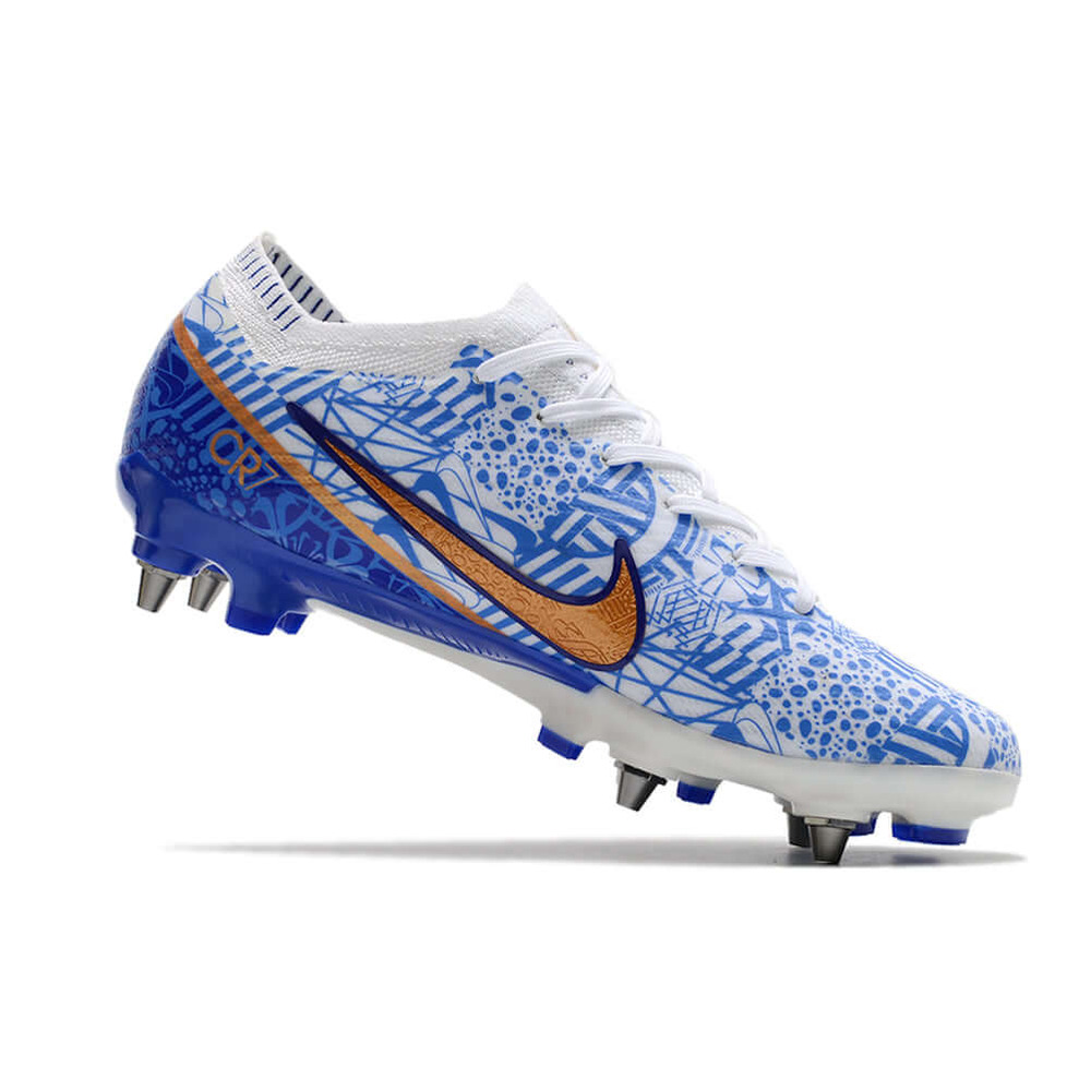 Chuteira Campo Nike Air Zoom Mercurial Vapor 15 Elite Trava Mista Azul 
