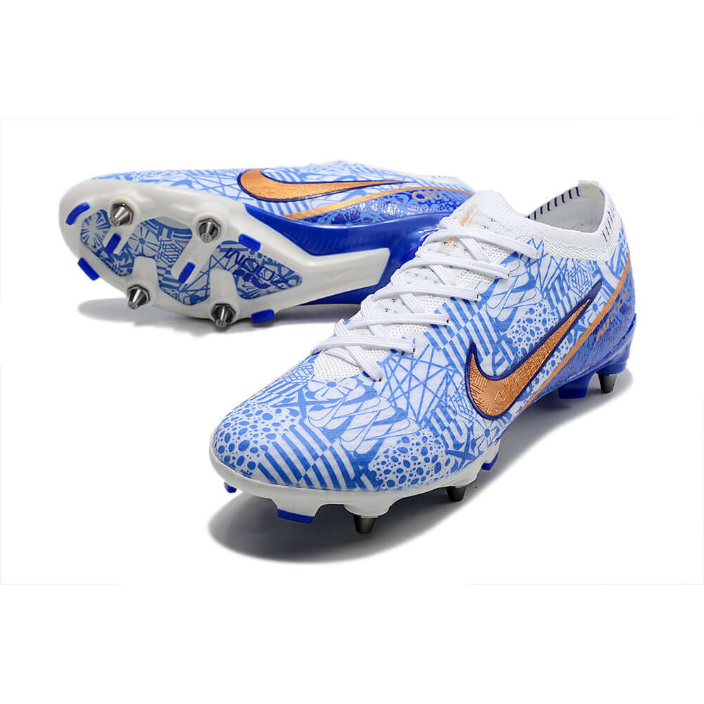 Chuteira Campo Nike Air Zoom Mercurial Vapor 15 Elite Trava Mista Azul 