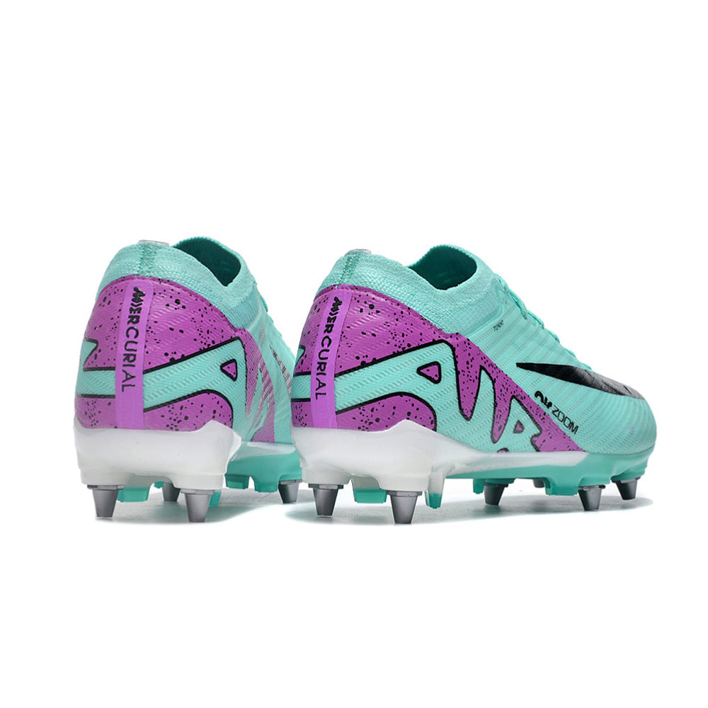 Chuteira Campo Nike Air Zoom Mercurial Vapor 15 Elite Trava Mista Azul e Roxa 