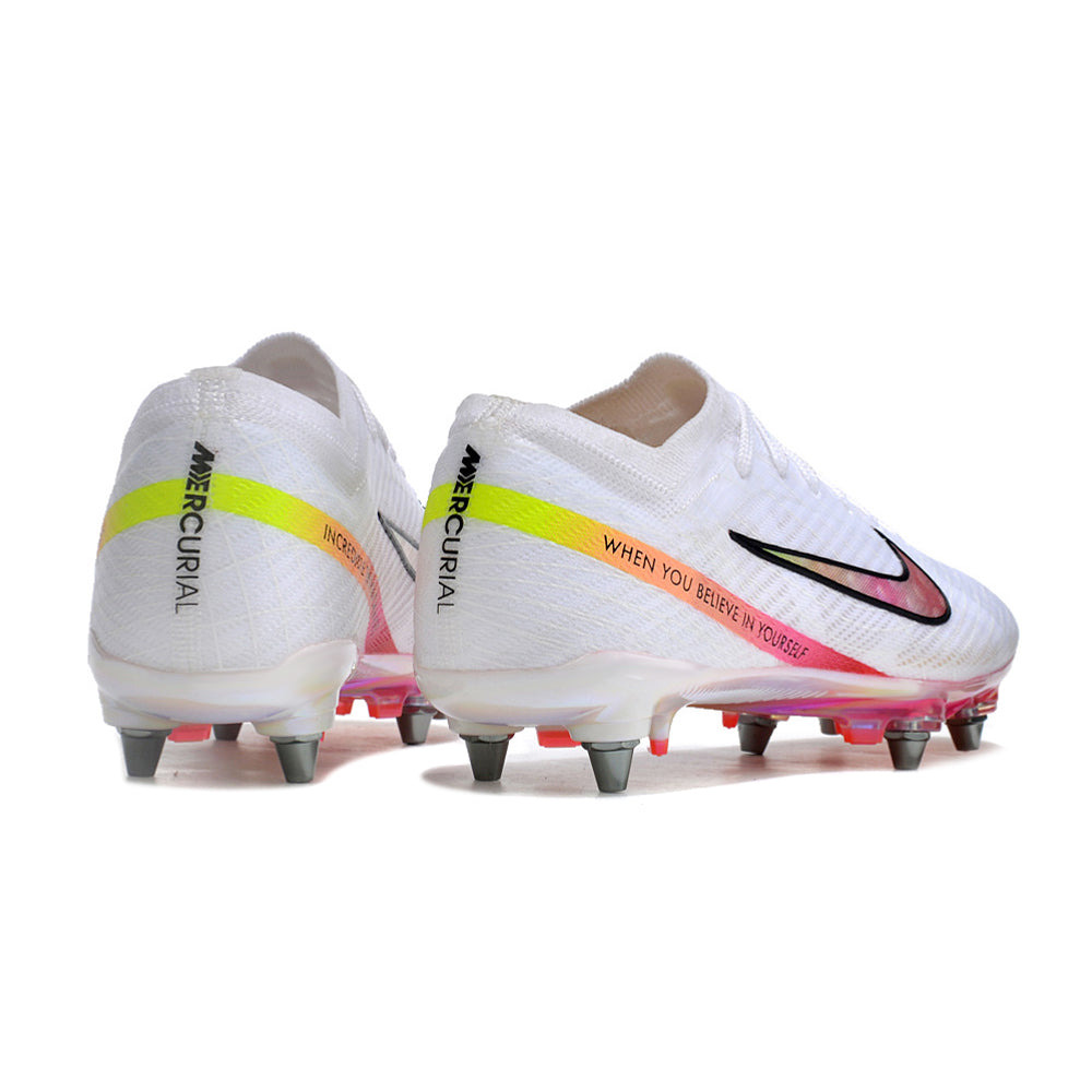 Chuteira Campo Nike Air Zoom Mercurial Vapor 15 Elite Trava Mista Branca 