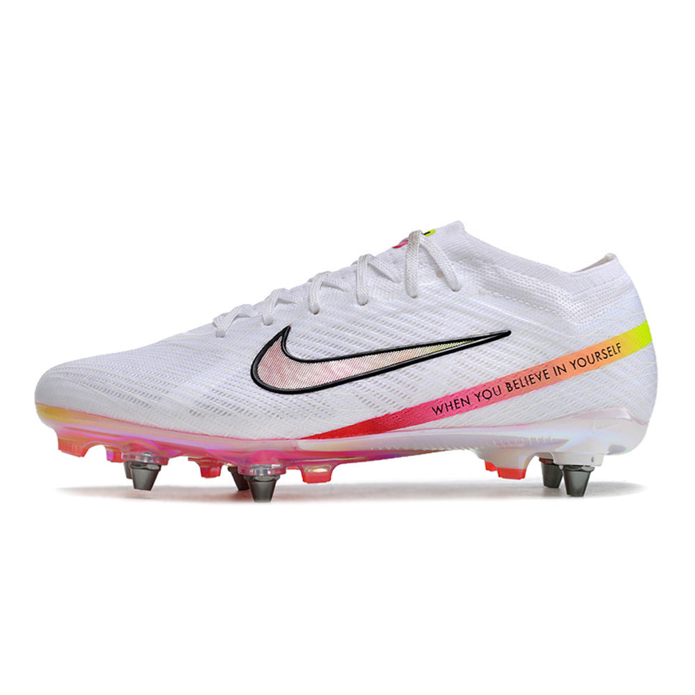 Chuteira Campo Nike Air Zoom Mercurial Vapor 15 Elite Trava Mista Branca 
