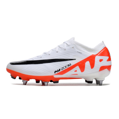 Chuteira Campo Nike Air Zoom Mercurial Vapor 15 Elite Trava Mista Branca e Laranja 