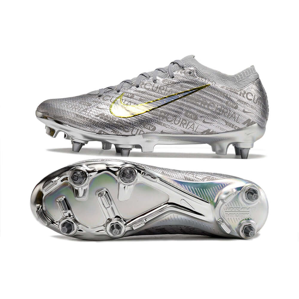 Chuteira Campo Nike Air Zoom Mercurial Vapor 15 Elite Trava Mista Prata 