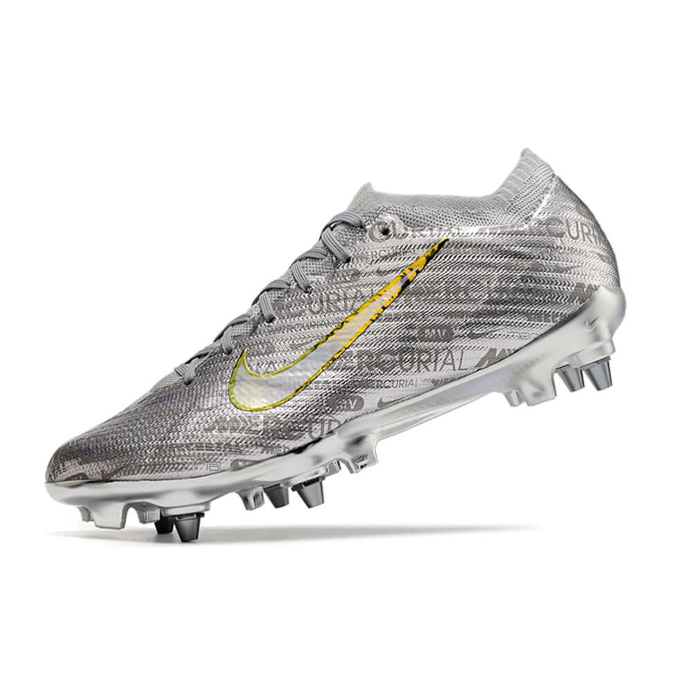 Chuteira Campo Nike Air Zoom Mercurial Vapor 15 Elite Trava Mista Prata 
