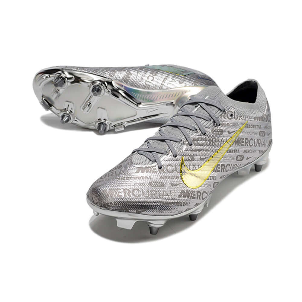 Chuteira Campo Nike Air Zoom Mercurial Vapor 15 Elite Trava Mista Prata 