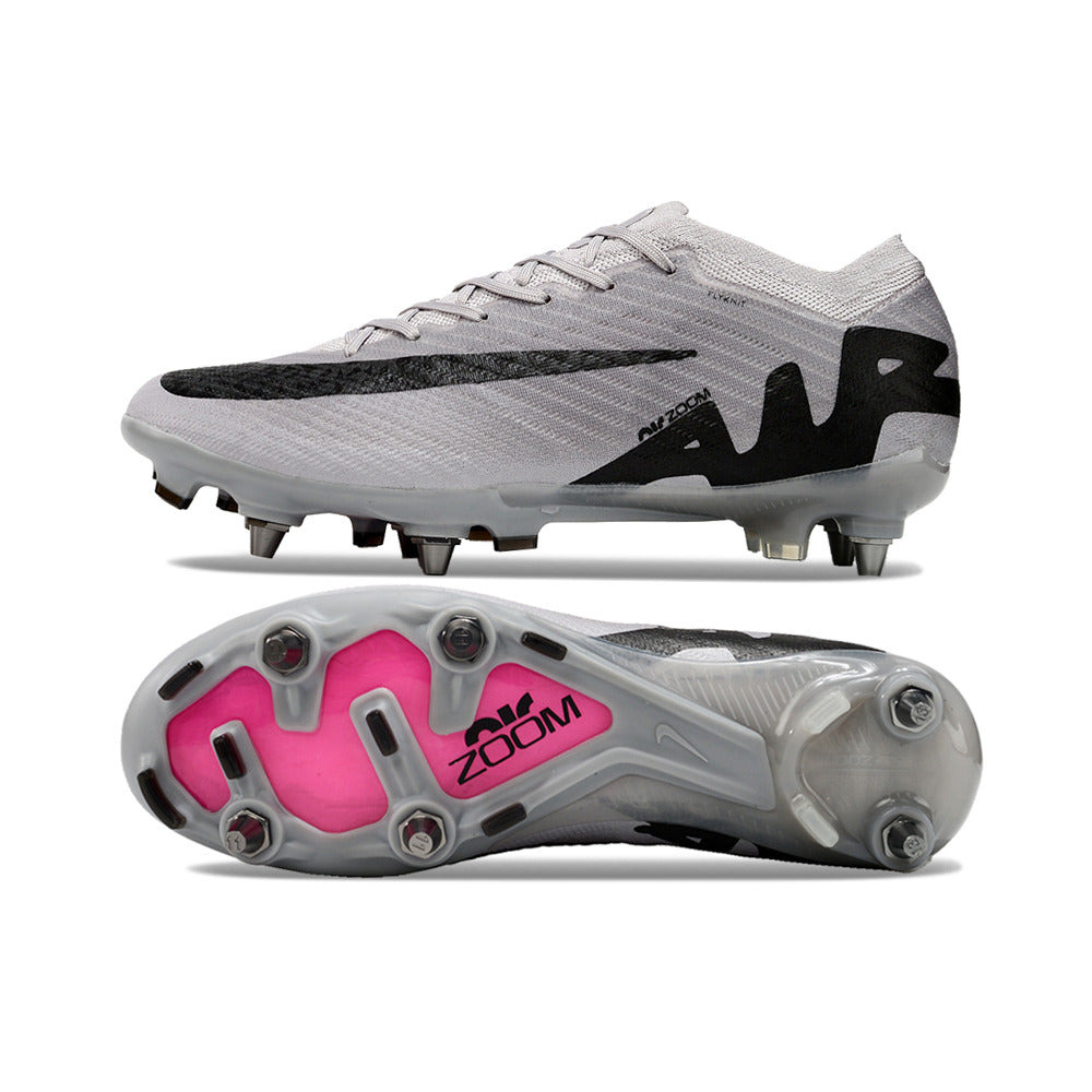 Chuteira Campo Nike Air Zoom Mercurial Vapor 15 Elite Trava Mista Prata e Preta 