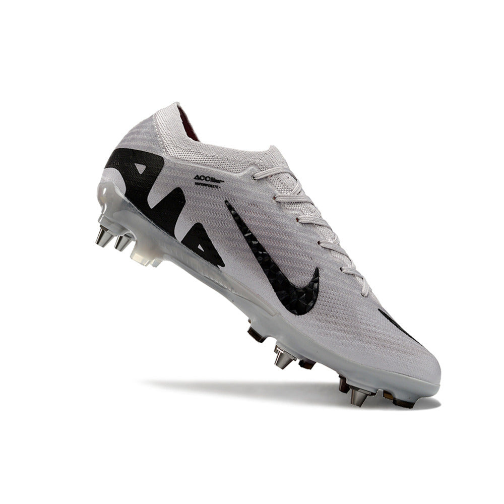 Chuteira Campo Nike Air Zoom Mercurial Vapor 15 Elite Trava Mista Prata e Preta 