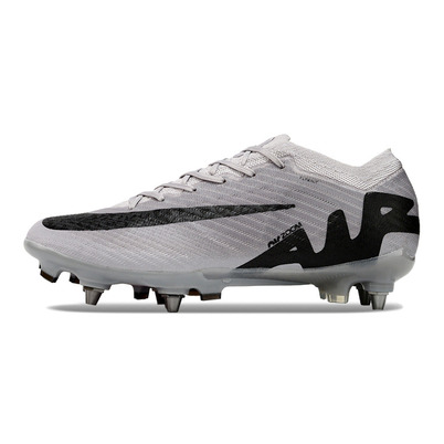 Chuteira Campo Nike Air Zoom Mercurial Vapor 15 Elite Trava Mista Prata e Preta 